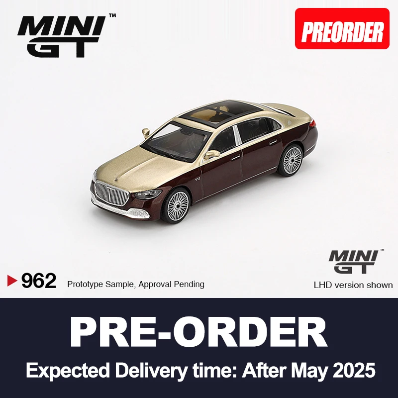 MINIGT 1:64 S680 Gold Dark Red Metallic alloy car model 962