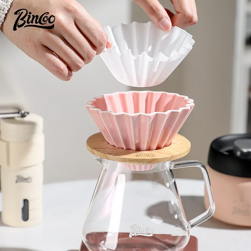 Bincoo hand-brewed coffee pot set filter cup coffee grinder filter sharing pot hand-grinding coffee brewing coffee utensils