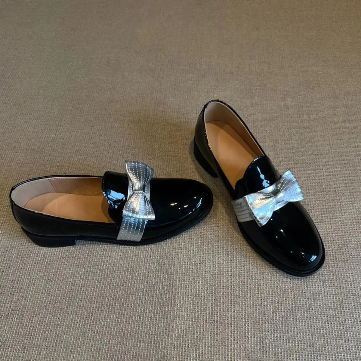 

Bow-knot Round Head Flats Fashion Women Casual Shoes Outdoor Cover Heels Loafers Slip on Dress Shoes