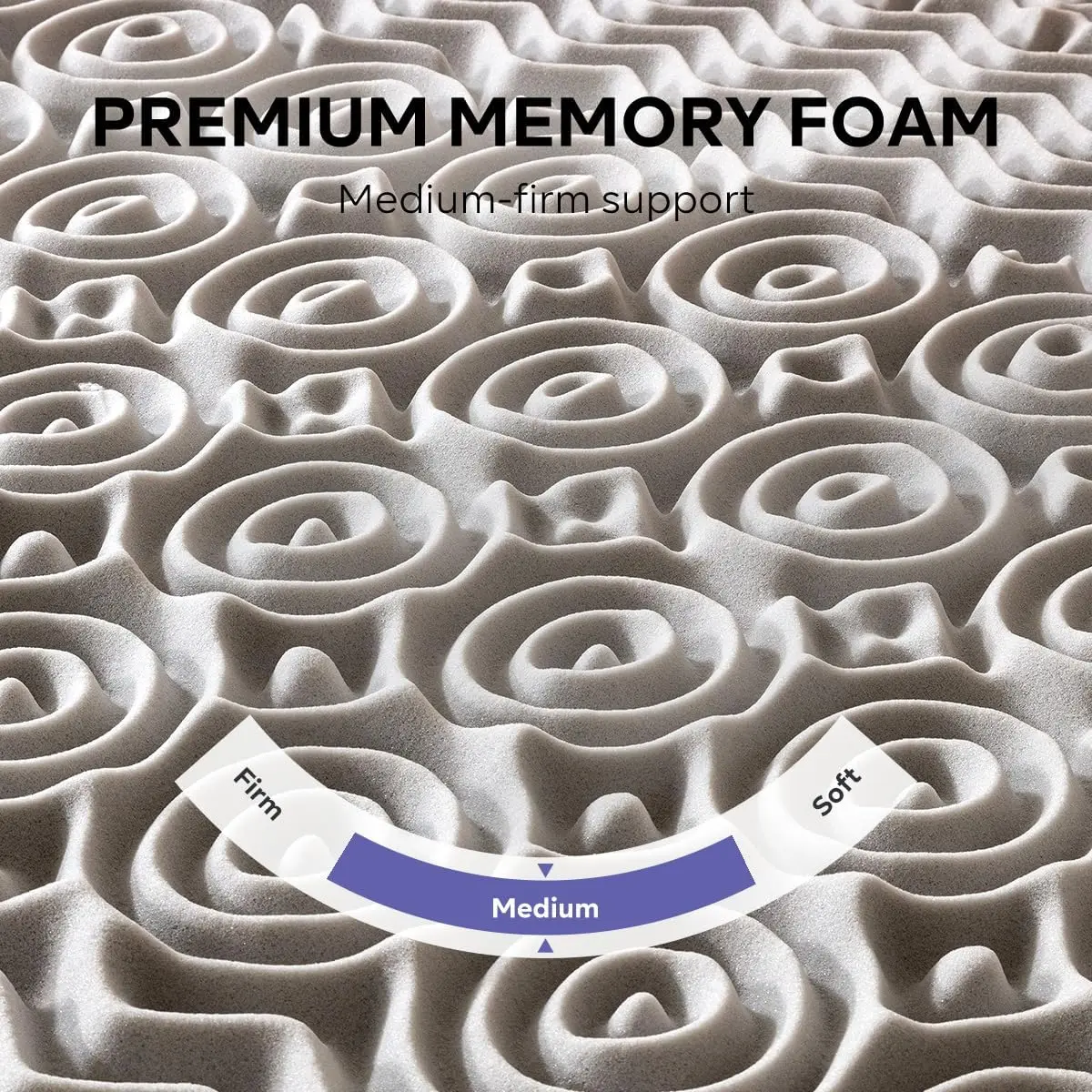 

3 Inch Memory Foam Mattress Topper,5-Zone Bamboo Charcoal Infused Mattress Pad For Back Pain,Ventilated Soft Bed Topper,Odor