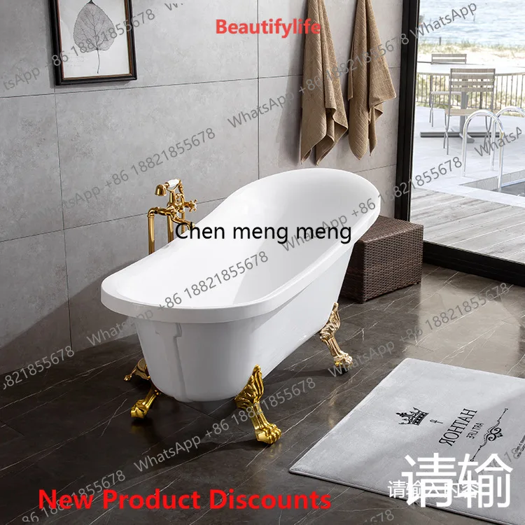 

10 Household European-style concubine bathtub acrylic independent thermal insulation bathtub classical, cylinder
