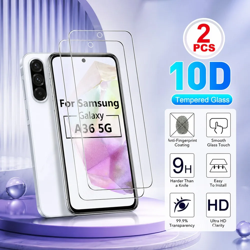 2PCS Screen Protector For Samsung Galaxy A16 A17 A25 A26 A27 A35 A36 Tempered Glass For Samsung Galaxy A37 A55 A57 A56 A05 A07