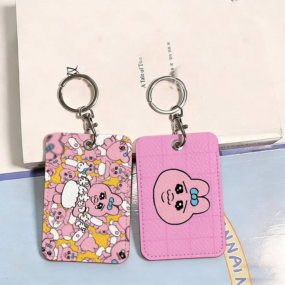 Cartoon O-Opanchu W-Usagi-S PU Soft Leather Rectangular Key Card Holder Induction Elevator Protection Cover Youth Faion Accory
