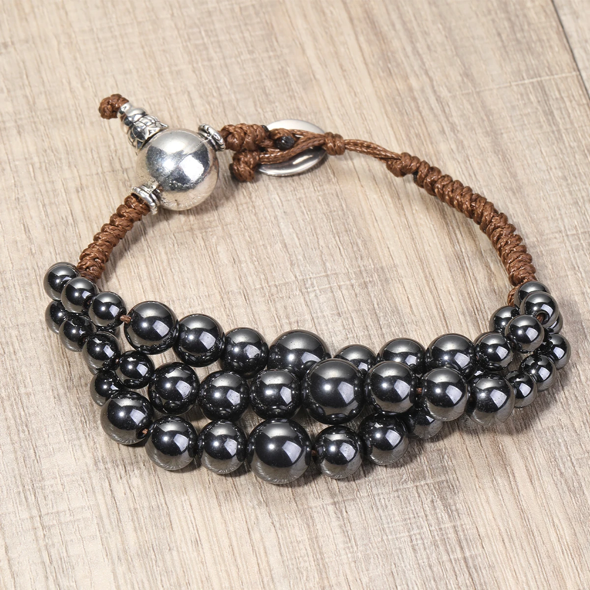 

8mm Amethyst Obsidian Red Agate Natural Stone Hematite Fitness Yoga Men Women Bracelet Gourd Peace Health Auspicious Jewelry