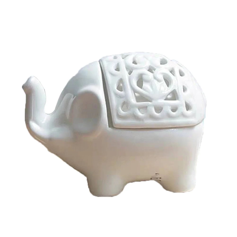 

Ceramic Elephant Hollow Holder Porcelain Craft Modern Minimalist Home Decoration Animal Ornament Elephant Craft