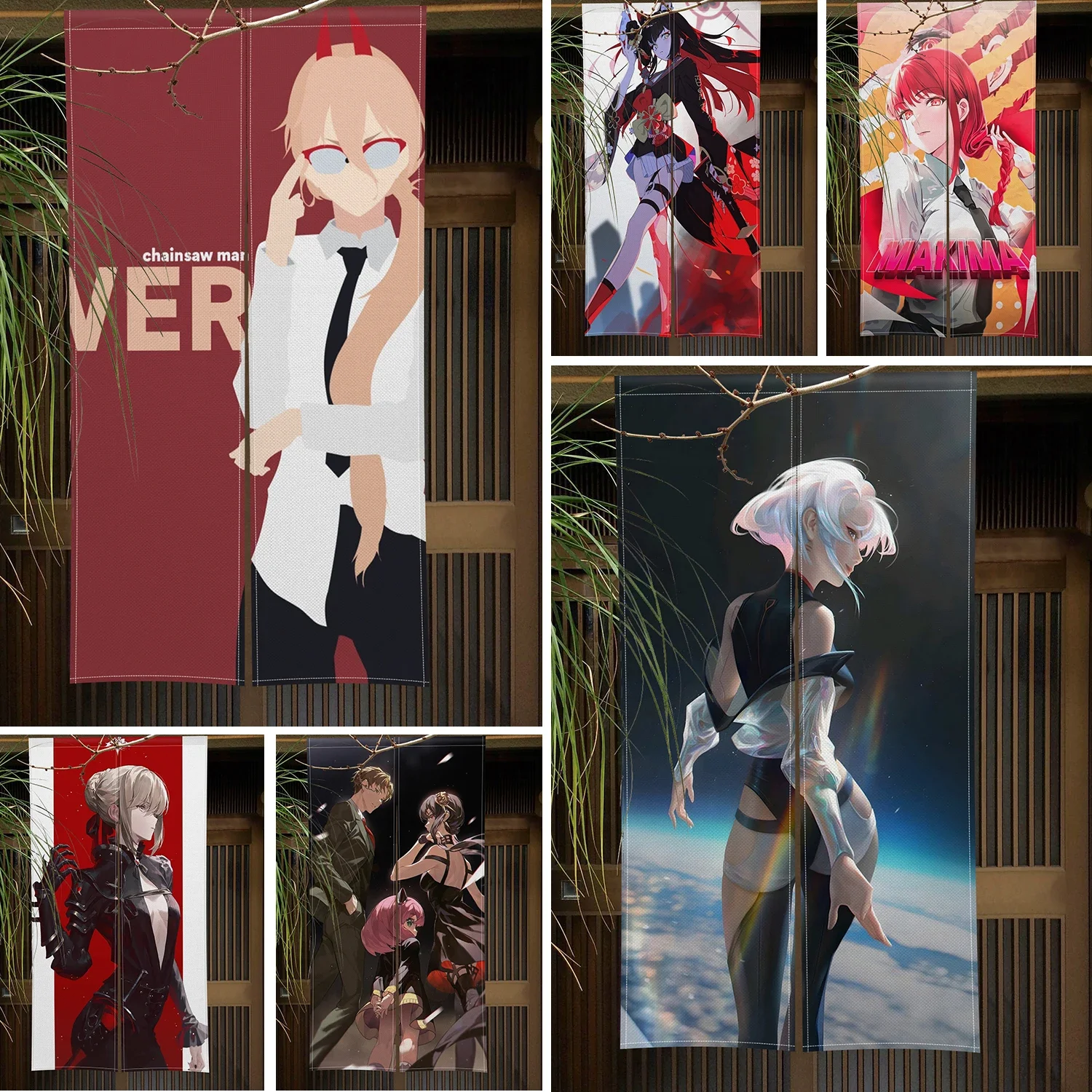 Anime Girl Character Door Curtain Room Bedroom Entrance Blocking Split Sexy Curtain Manga Girl Pattern Indoor Curtain Partition