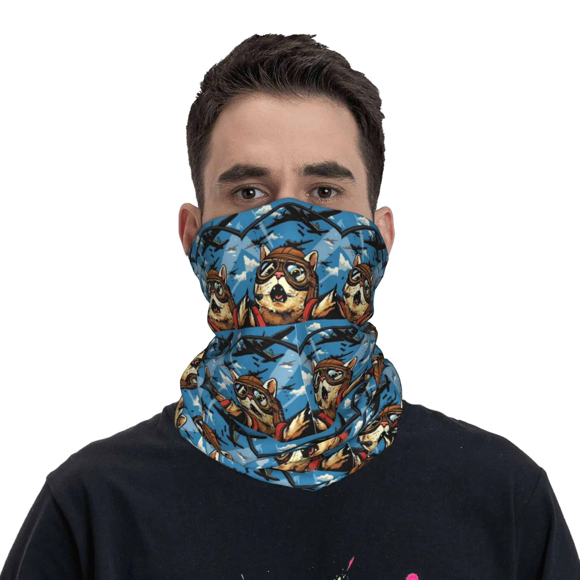 

The Pilot Cat Bandana Neck Cover Printed Face Scarf Balaclava Running Unisex Adult Winter