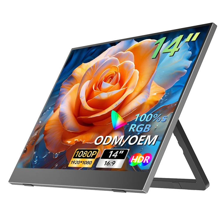 

14-дюймовый портативный дисплей HD-MI 1080p с экраном 60 Гц Портативный монитор
