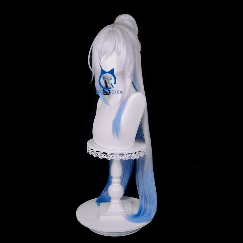 

w;2,c\4.g;Jingliu Cosplay Game Honkai Star Rail 96cm Silver White Blue Wigs Heat Resistant Synthetic for Anime Ex6,b'8\j'7/