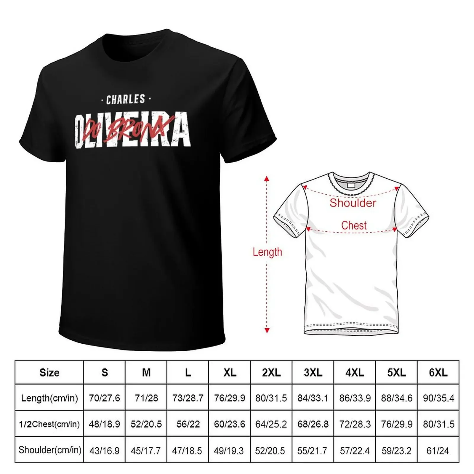 Charles Do Bronx Oliveira - Typography T-shirt korean fashion customs oversized t shirts for men