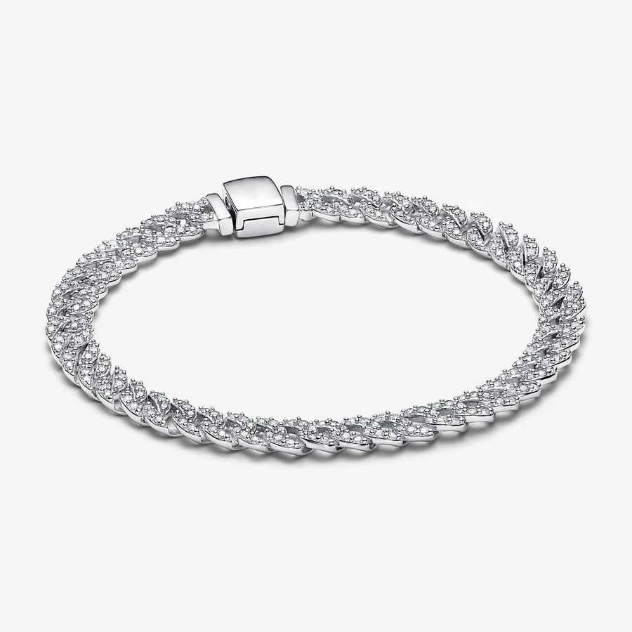 Pulsera de cadena cubana de Pav é atemporal para mujer, regalo de joyería, nuevo estilo, superventas, 2024
