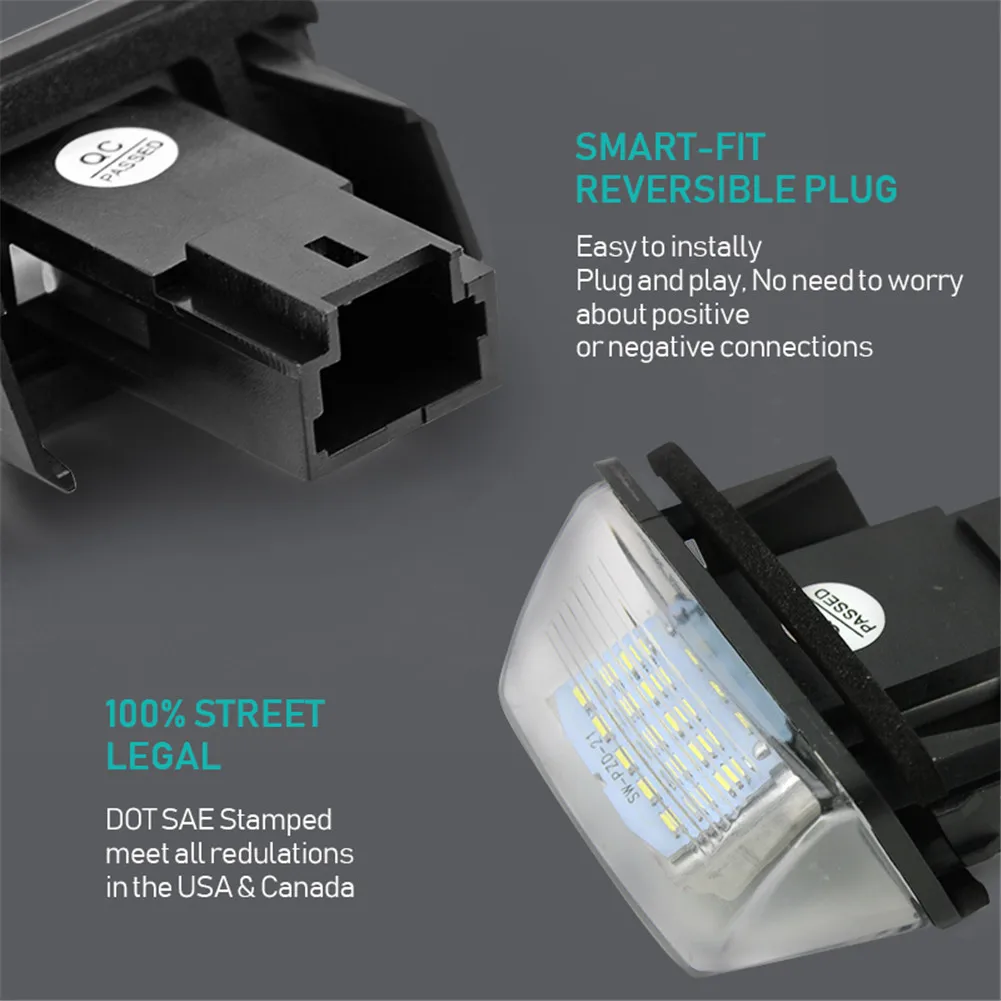 2pcs Car LED License Plate Lights Lamp For Citroen C3 C4 C5 BERLINGO SAXO XSARA/Peugeot 206 207 306 307 308 406 407 5008 Partner