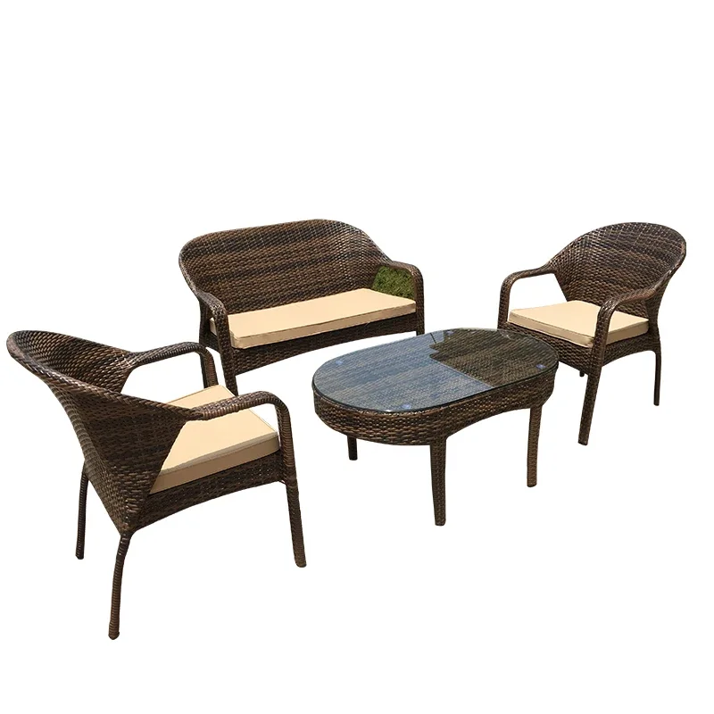 Outdoor rattan chair sofa balcony courtyard leisure rattan sofa