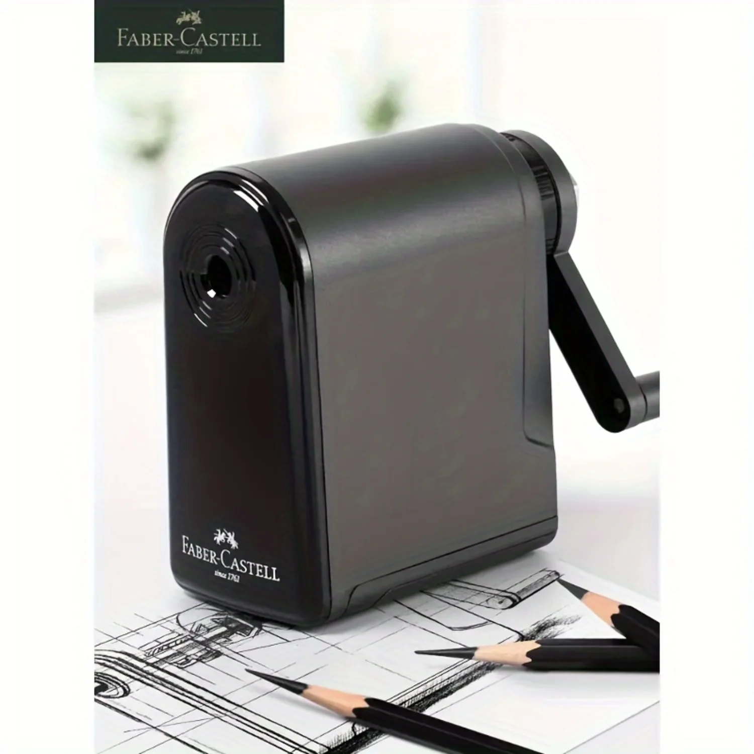 Castell Artists Precision Pencil Sharpener - Manual, Long Point, Charcoal/Drawing/Sketching - Premium Quality, Adjustable for Ul