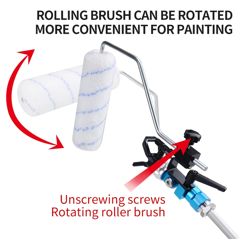 Airless Paint Roller Brush Handle Tool Support For Wall Decorative With 517 Tip Nozzle Rotating Joint 30cm Extension Rod