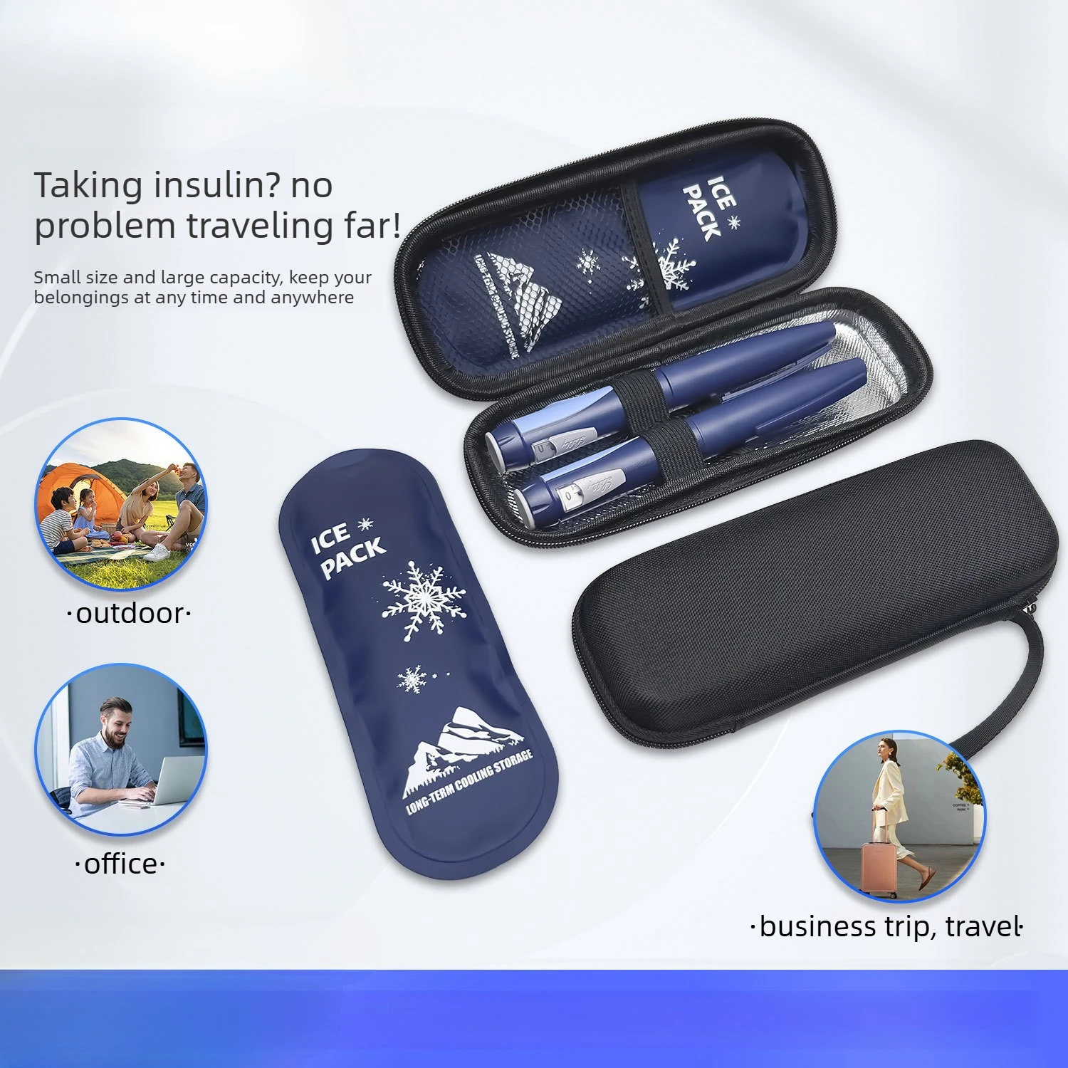 Portable EVA Insulin Storage Cooler Bag Small Travel Insulin Cooling Case Outdoor Medicine Thermal Insulation Organizer Box