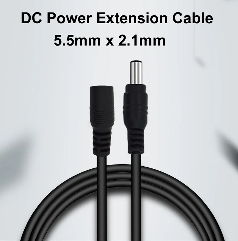 1/2/3/5/10/15/20/30M DC Power 12V 5525 Extension Cord jack Male To Fmale Cable 5.5mmx2.1mm For Wifi/AHD/IP Security Cams CCTV