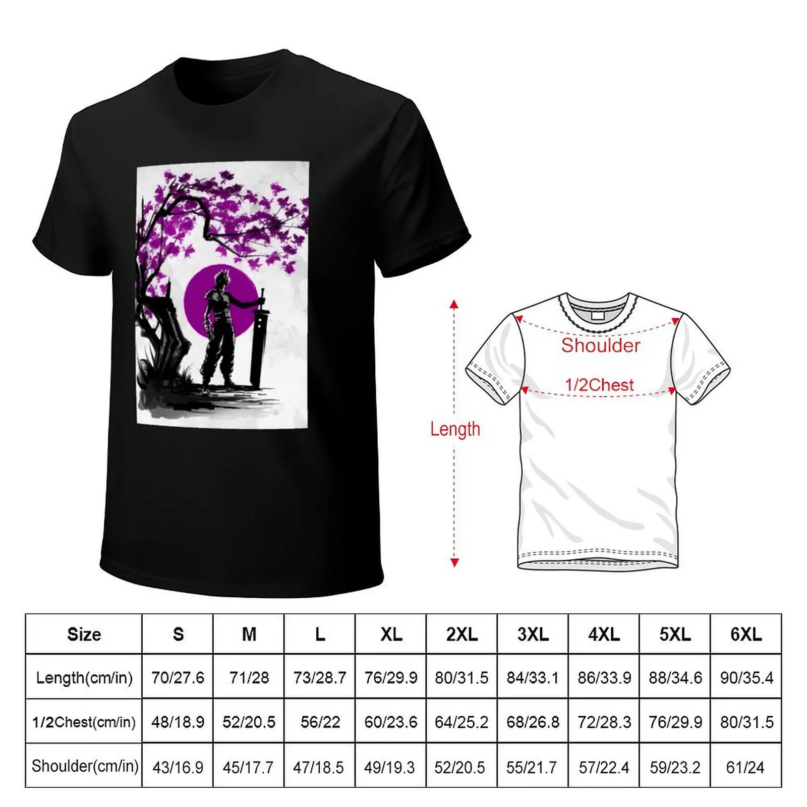 Cloud Strife - Japanese design T-Shirt Work Daily Short Sleeve Top