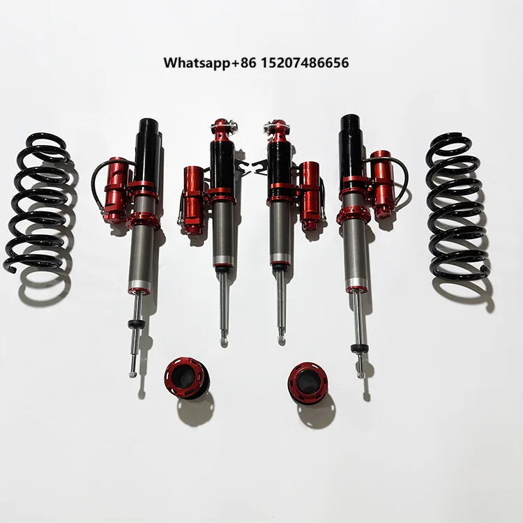 X6, Red, Front & Rear 2.0mm Diameter, 8-level Compression Adjustable, High-quality Car Shock Absorber