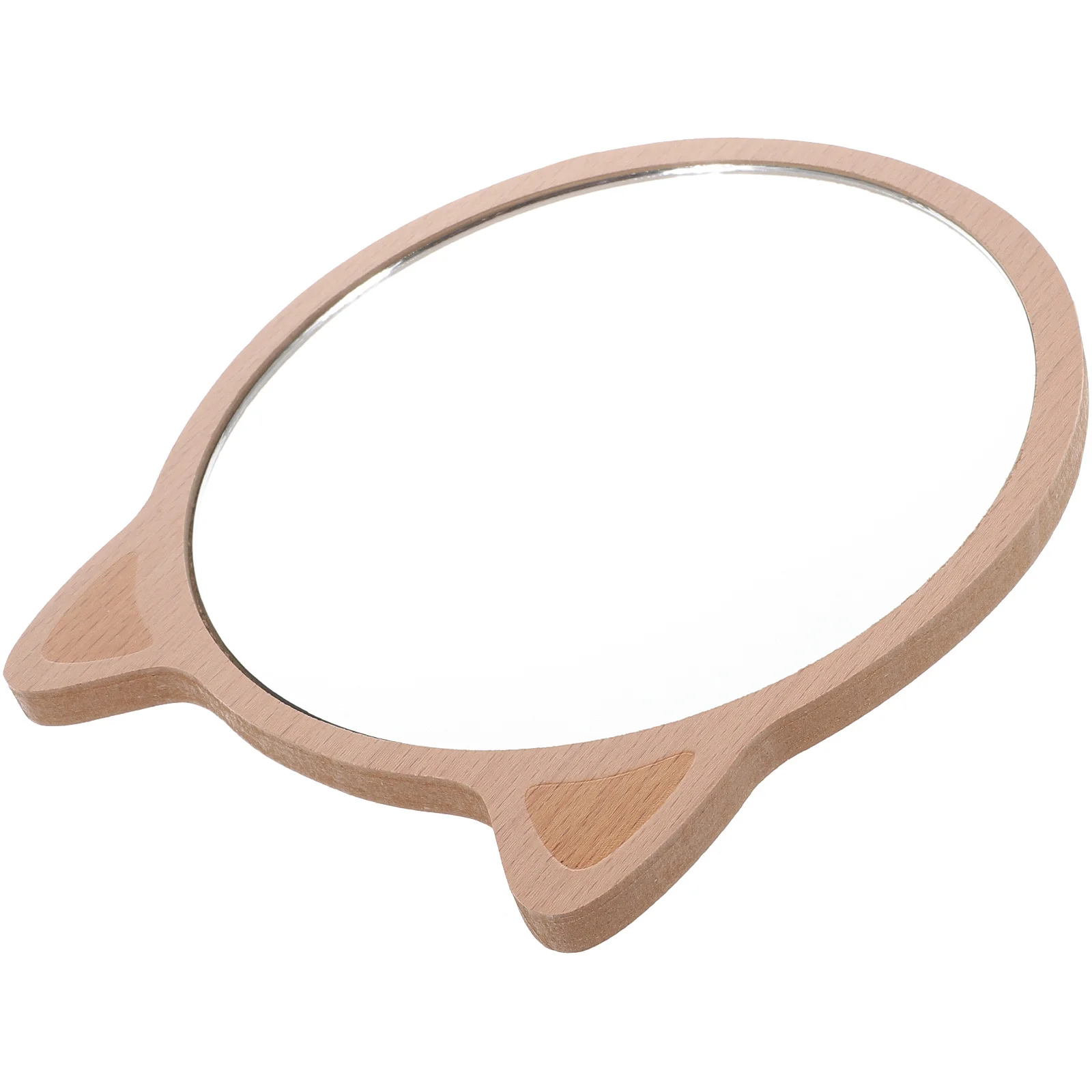 

Tabletop Makeup Mirror Small Wooden Desktop Cat Design High-Definition For Vanity Desk Bedroom Travel Face Mirror