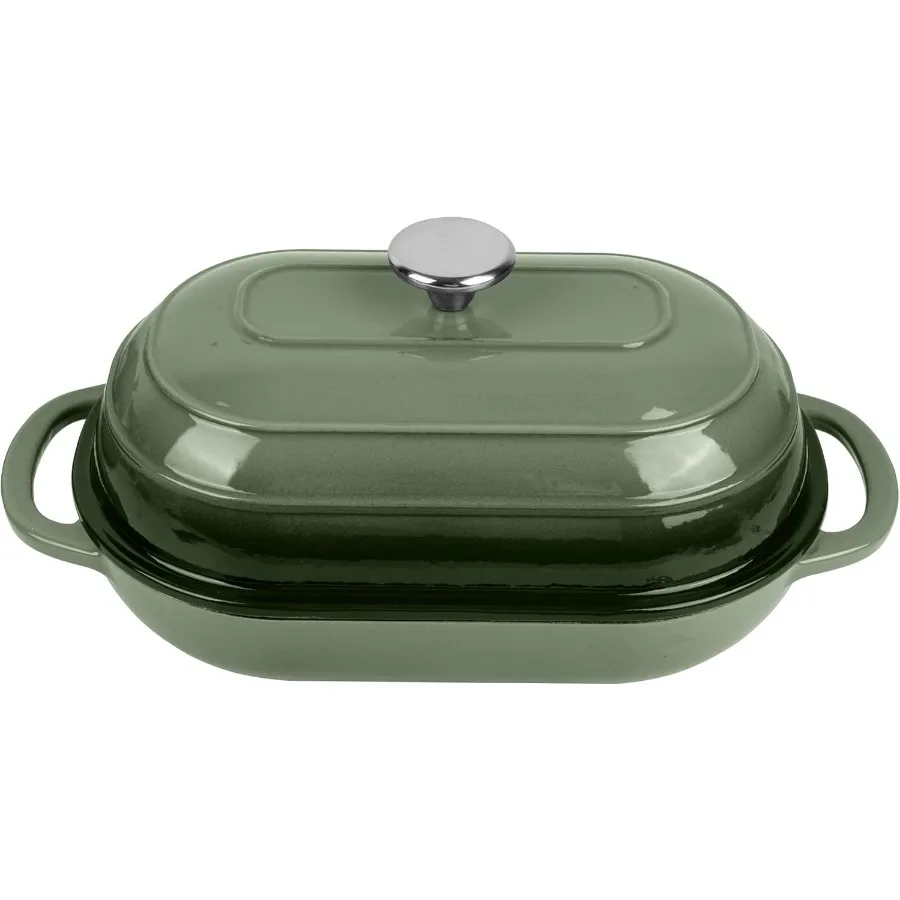 

Эмалированная чугунная голландская печь премиум-класса для выпечки хлеба с антипригарным покрытием, овальная печь для хлеба 2QT с крышкой, идеально подходит для хлеба на чистой буханке Artisan B