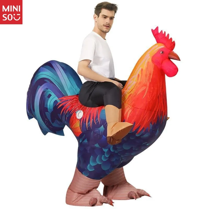 

Halloween Showstopper! Hilarious Eye-Catching Full-Body Inflatable Rooster Costume - Unisex for Men & Women, One-Size Fits Most