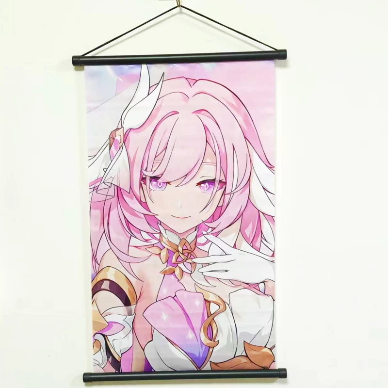 Game rd Elysia Herrscher Of Human: Ego Anime Scroll Canvas Posters and Prints Decoration Wall Hanging Painting