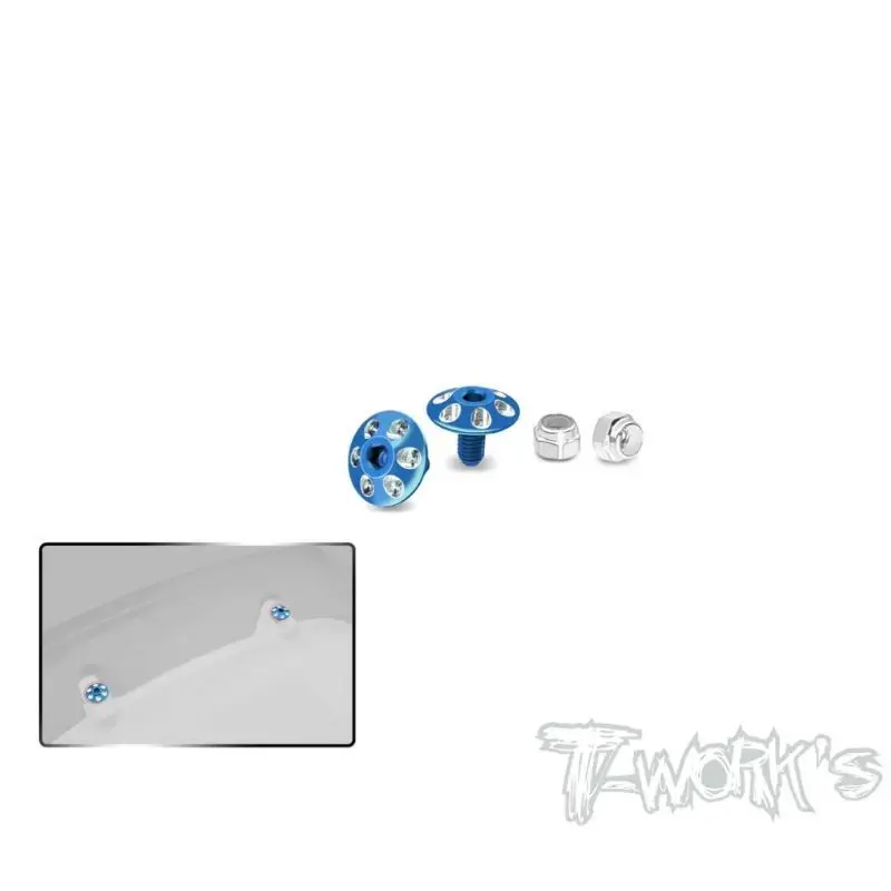 Original T Works TO-335 1/10 Tornillo de arandela de ala de aluminio ligero de 9,5 mm 2 piezas. (5 colores) Herramienta Rc