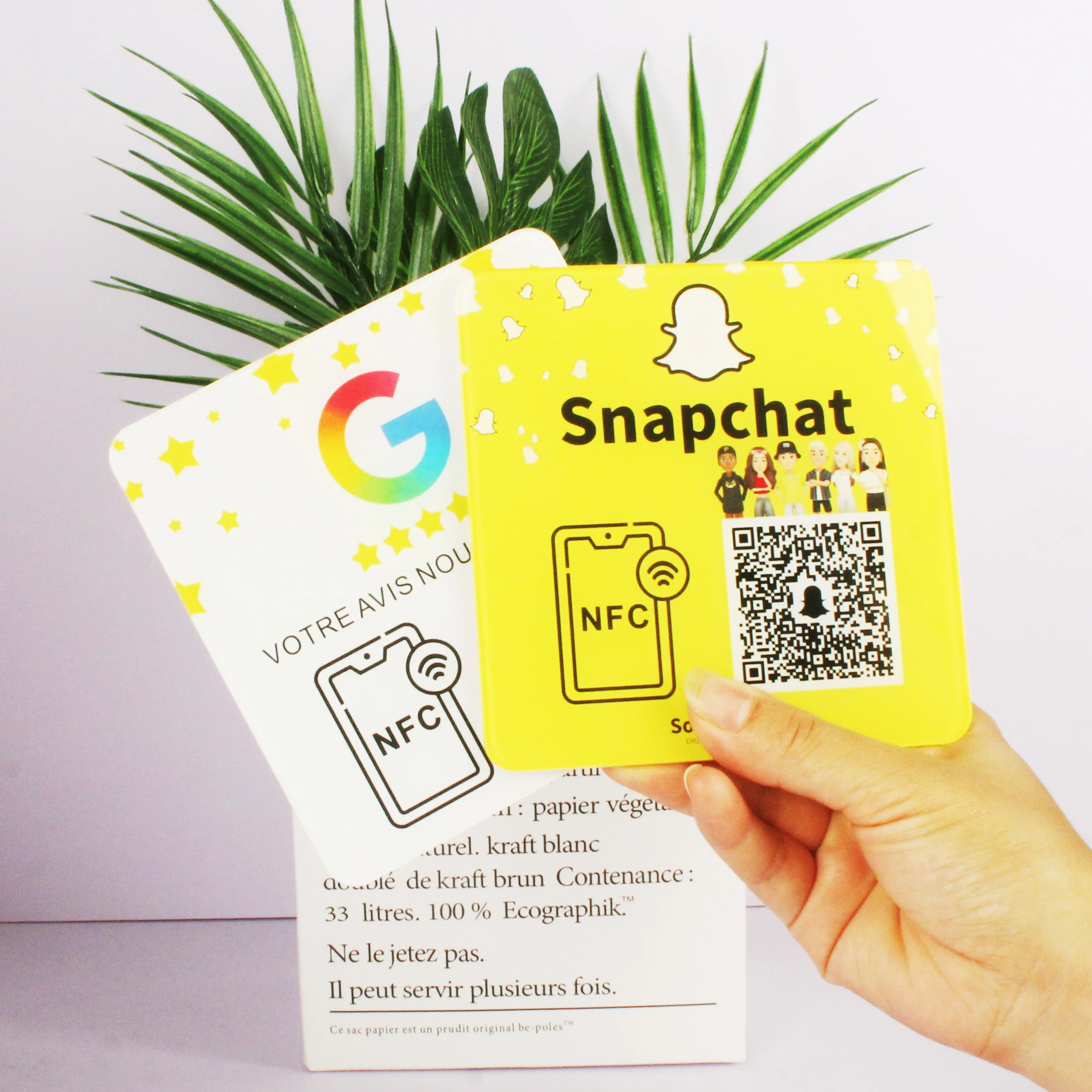 Google Review Sign NFC Tap or Scan Code Business Feedback One Tap Contactless QR Code Sign NFC Social Tag