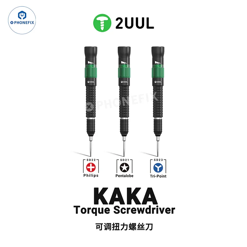 2UUL KAKA Adjustable Torque Screwdriver Phone Repair Tools 0.6mm 0.8mm 1.2mm Screwdriver for iPhone Electronic Disassembly Tools