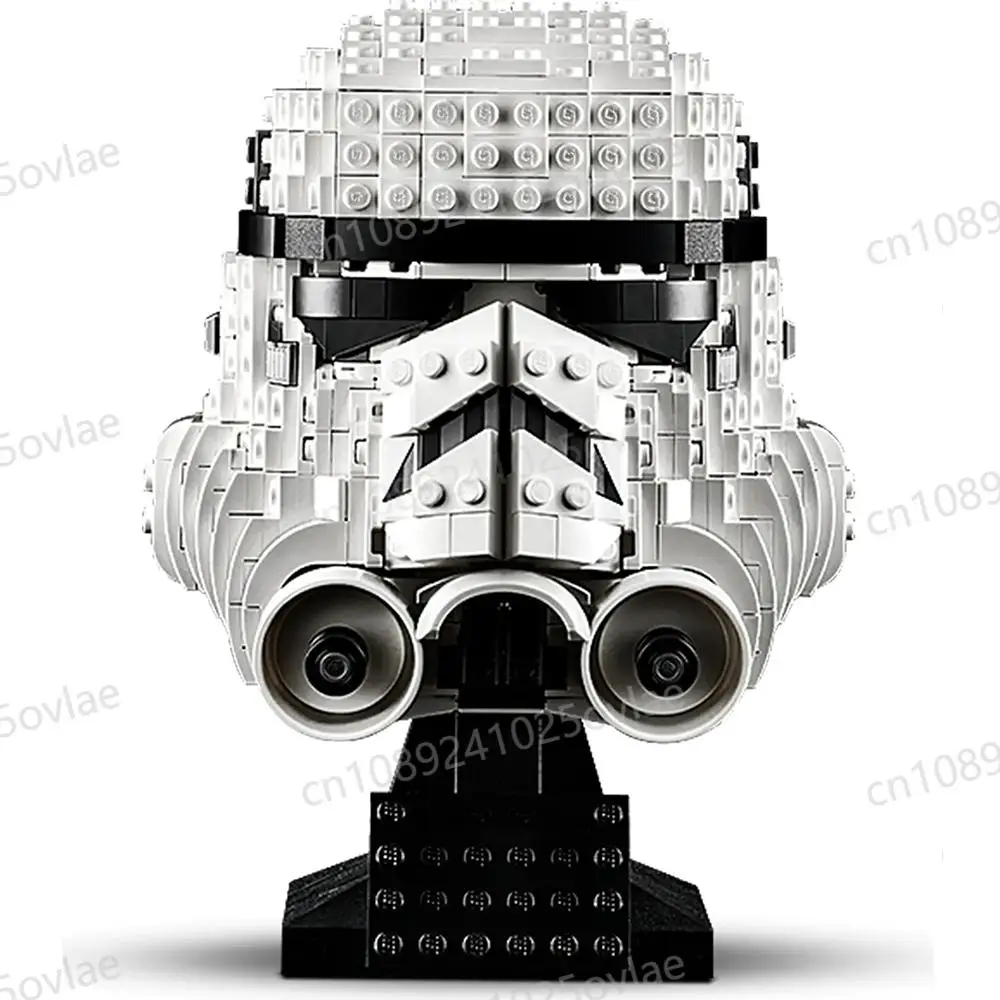 Bloco de construção do plano estelar Storm White Trooper Helm MOC, Modelo de batalha espacial, Brinquedo modelo de montagem educacional 75276