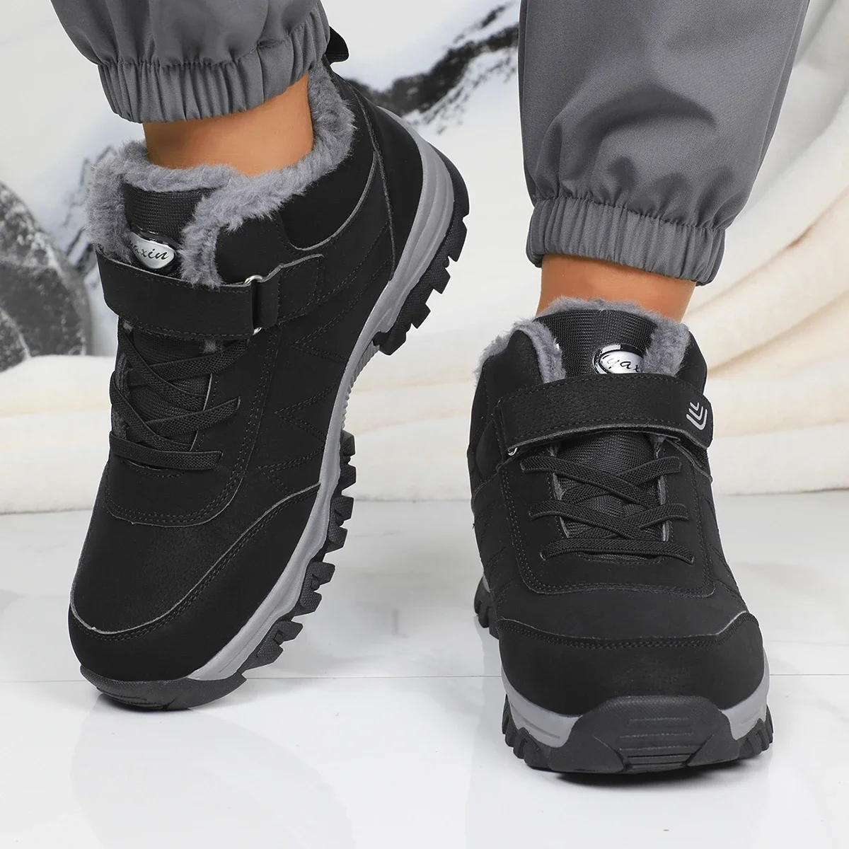 Winter Men Boots High Quality Warm Unisex Snow Boots Comfortable Women Ankle Boots Outdoor Waterproof Hiking Shoes