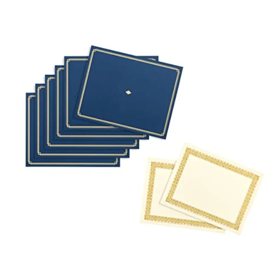 

Certificate Kit Includes 60 Blue Certificate Holders and 60 Gold Foil Certificate Papers 120 Total Pieces 97436