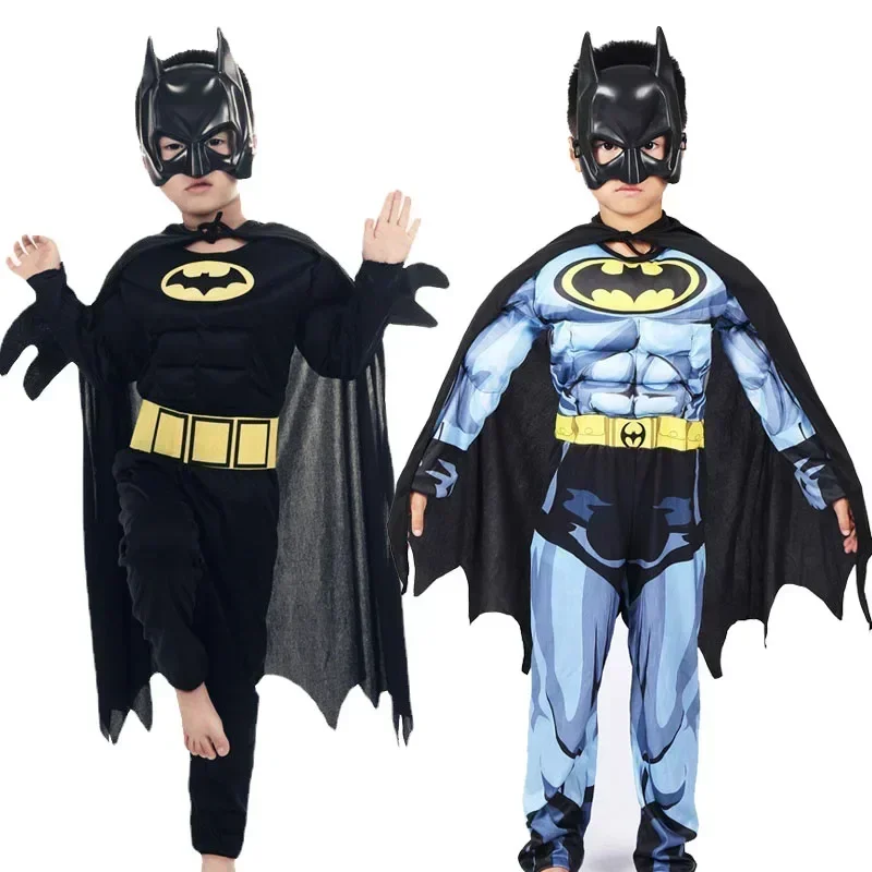 

Cosplay Jumpsuit Kids Bat Hero Costume Suit with Cape Mask Men Superhero Wayne Cosplay Carnival Party Clothing $0 $ i