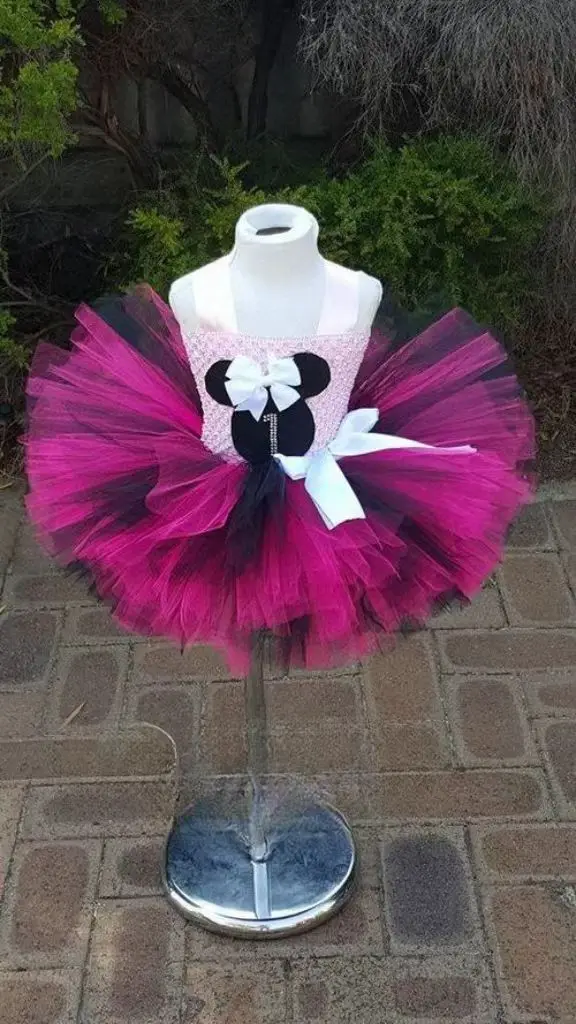 Baby Girls Minnie Tutu Dress Minnie Birthday Party Costume with Mouse Ears Headband Set 3 Color Options Baby Tutu Dresses 0-9Y