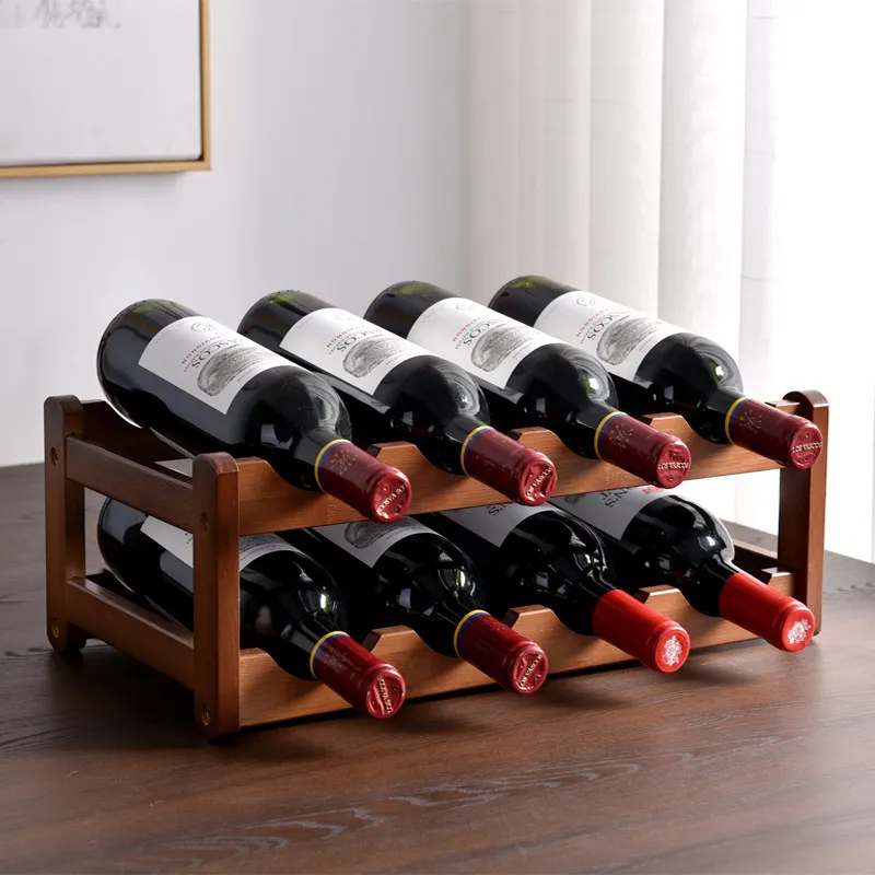 

Creative wine rack household European red wine wine storage rack countertop rack lattice ornament household desktop frame