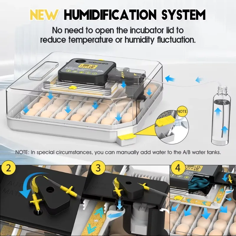 WONEGG Hot Sale New Home Use Fully Automatic Temperature Humidity Control Mini 48 Egg Goose Bird Chicken Duck Incubator Hatching