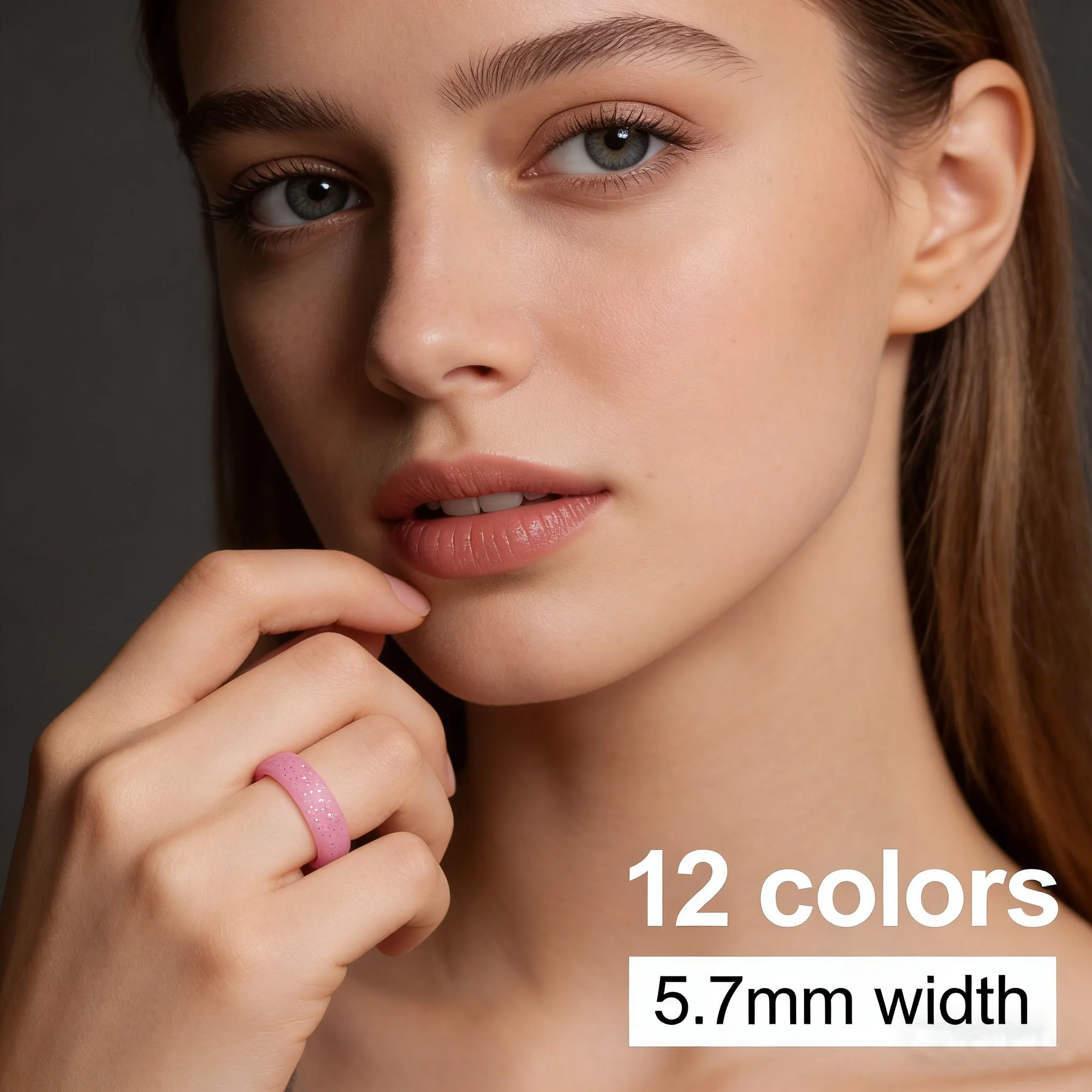 1pc Silicone Ring Hypoallergenic Crossfit Flexible Rubber Finger Rings 5.7MM For Women Party Wedding Rings