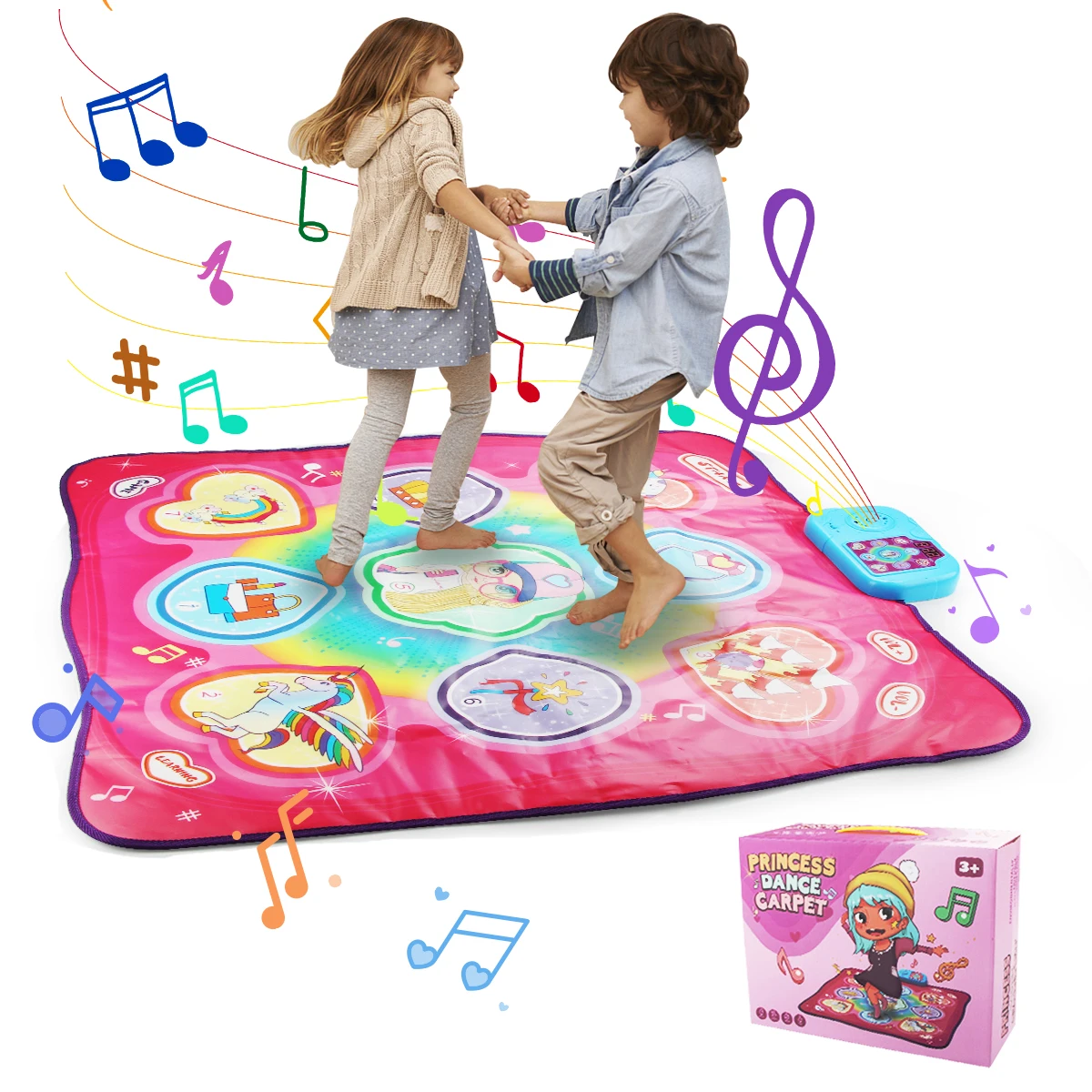 90x90cm Music Play Mat Educational Toys For Kids Large Elecrtic Dancing Mat With Lights Keyboard With 3 Game Modes Sport Toys