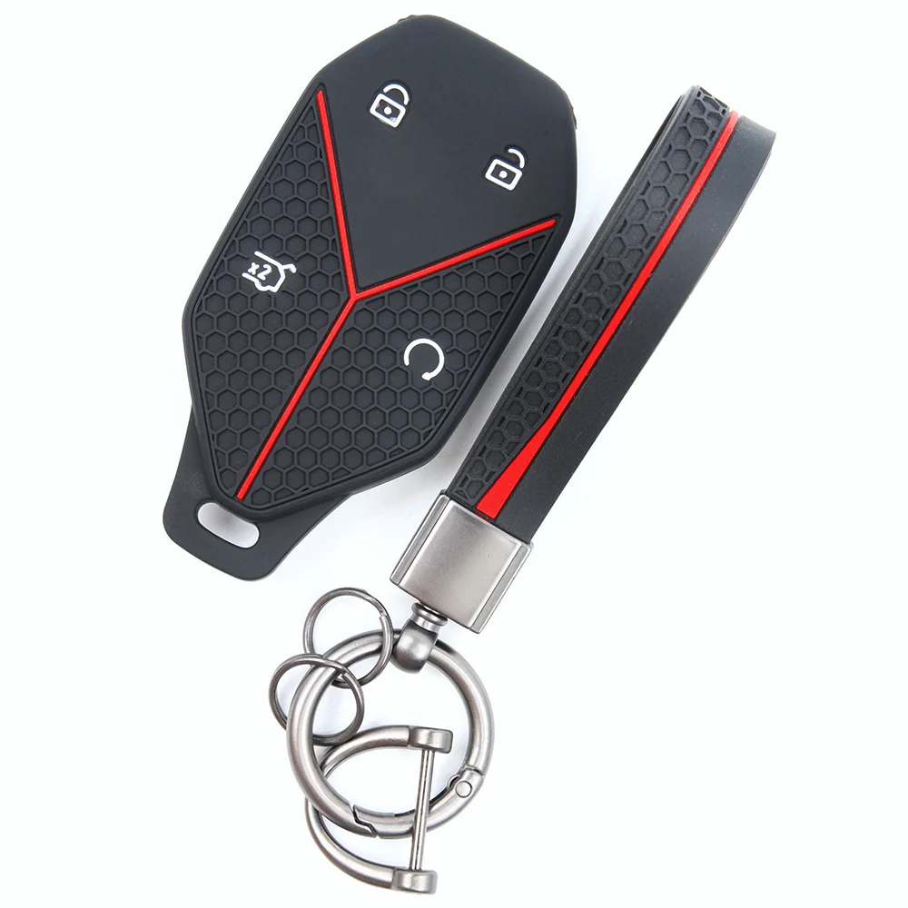 For BYD Formula Leopard 5 Leopard 8 Titanium 3 Titanium 9 Fang Cheng Bao Soft Silicone Smart Key Protector Swivel Clip Strap