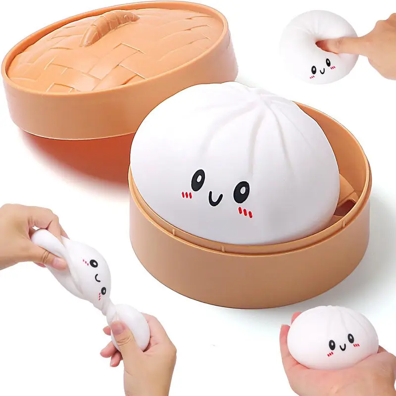 

Разноцветный сенсорный антистресс-мялка в форме пельменя/булочки, мягкая игрушка-сквиш для снятия стресса, подарок