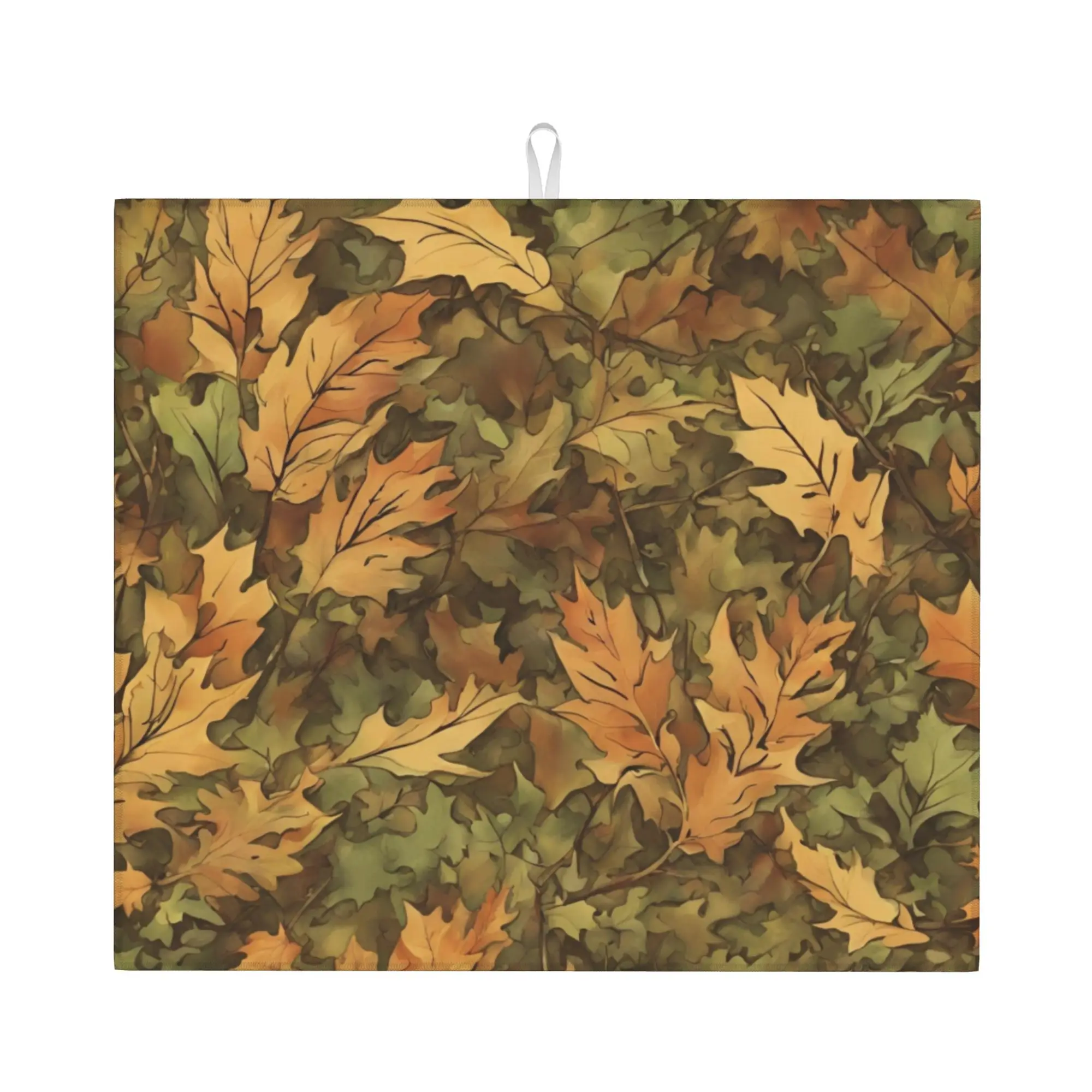 Autumn Forest Camouflage Non Slip Kitchen Counter Protector Mat Barware Tableware Hunters Camo Bathroom Drying Mat For Kitchen