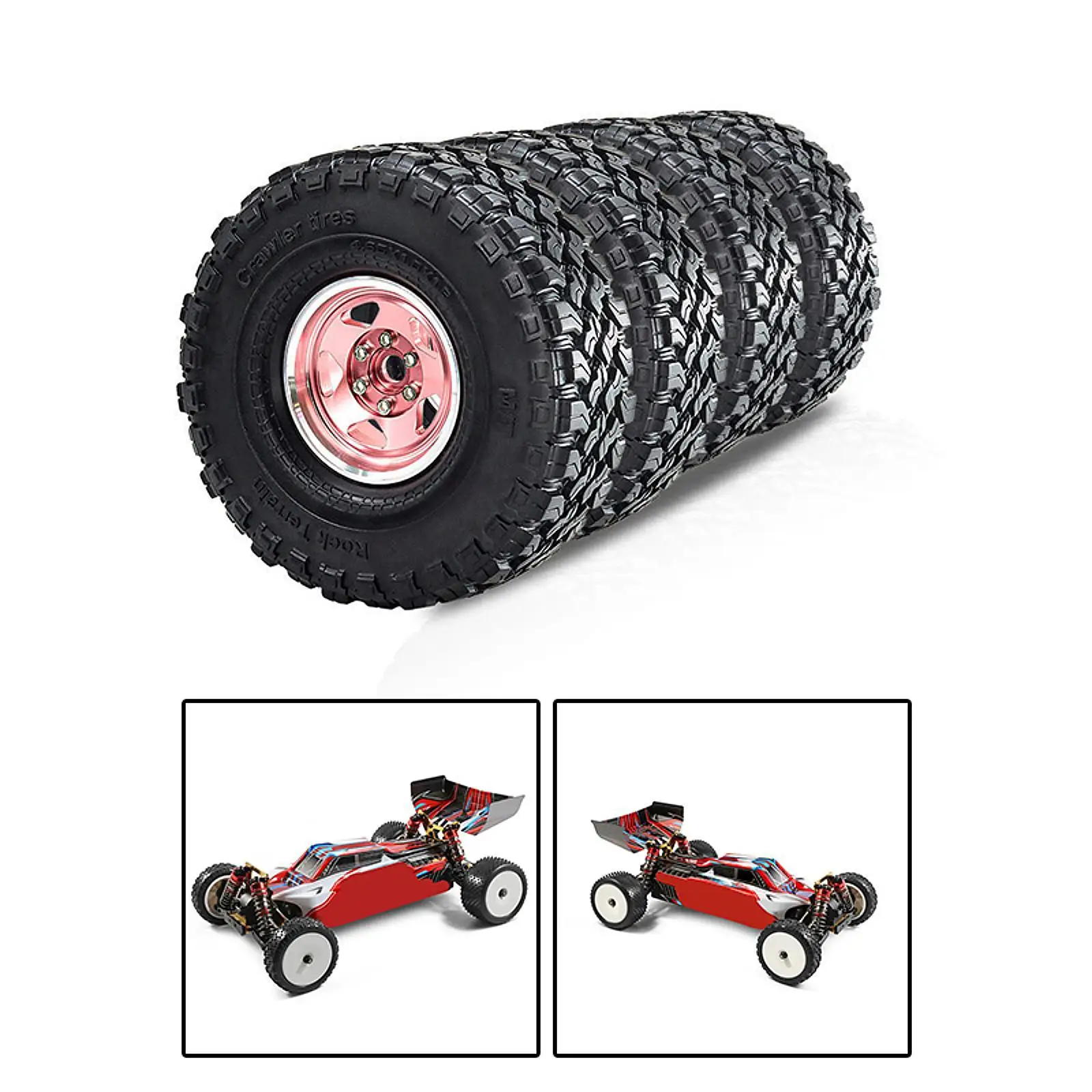 Parte di ricambio per ruote e pneumatici per auto RC da 4 pezzi per auto RC SCX10 TRX4 1:10