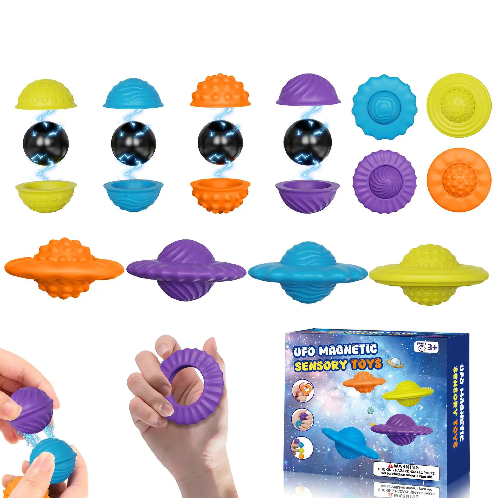 

Набор магнитных сенсорных шариков-непоседа, текстурированные силиконовые игрушки для снятия стресса для аутизма, СДВГ, тревоги в взрослых и подростках, антистресс НЛО