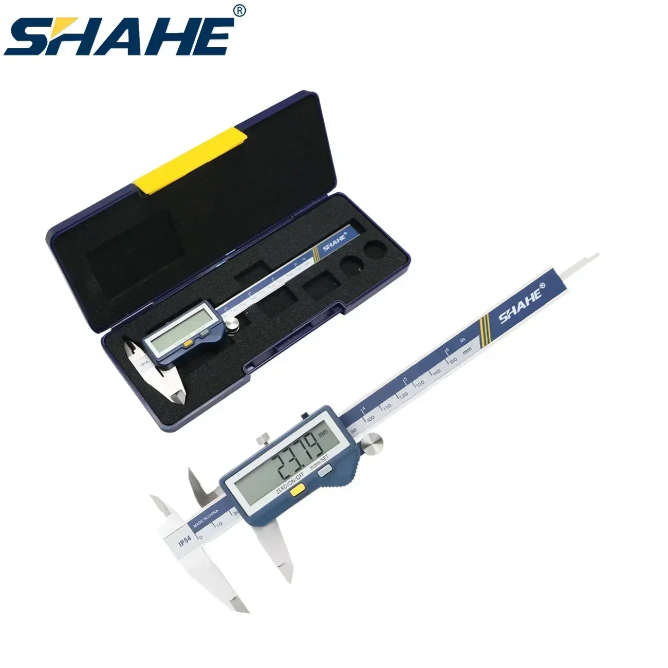 

SHAHE Built-in Wireless Data Output Digital Caliper 150/200/300mm Steel Calipers Measuring Tool Electronic Micrometer Caliper