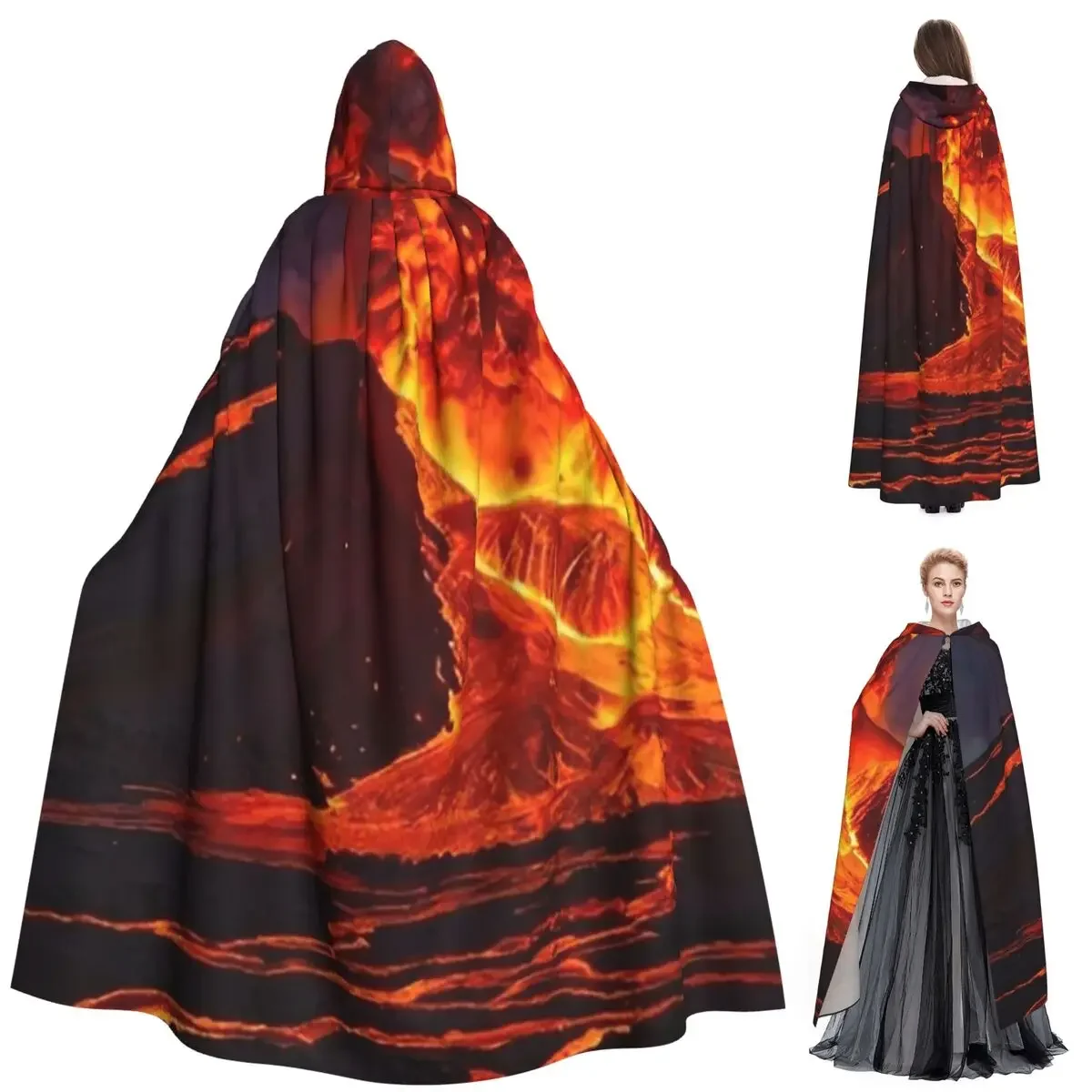 

Вулкан дым длинный плащ с капюшоном ведьма средневековый костюм косплей накидка