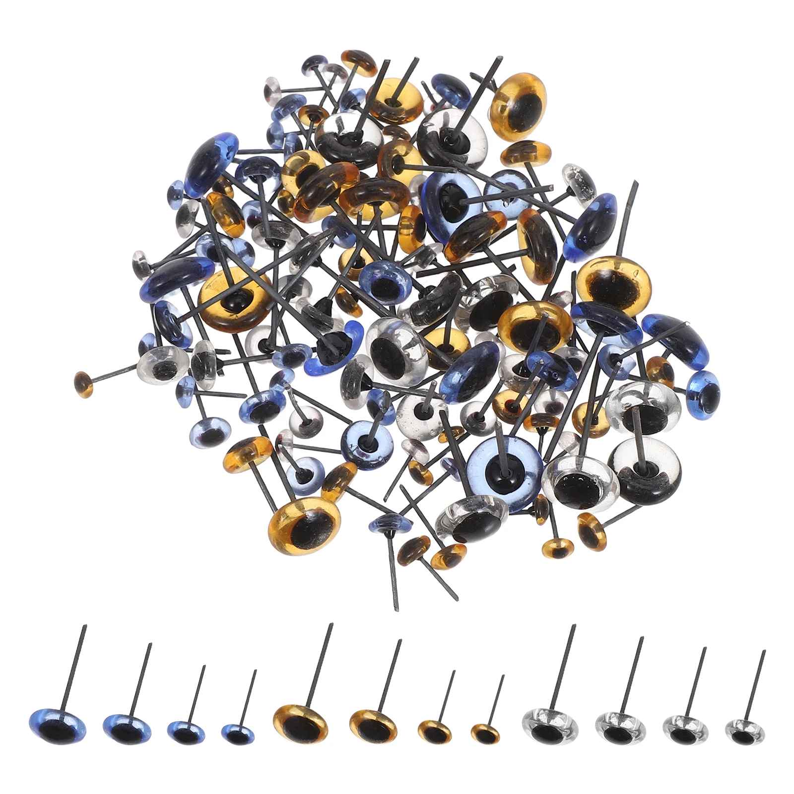 120 قطعة إبرة الزجاج التلبيد عيون السلامة الحرفية عيون مستديرة اليدوية واقعية 4 مللي متر 5 مللي متر 7 مللي متر 10 مللي متر كرات العين الزجاجية للحيوانات المحشوة