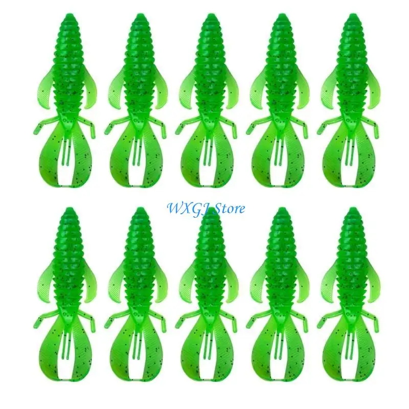 37JE 10Pcs Plastic Fishing Lures Fishing Baits Lures Fishing Worms Lures