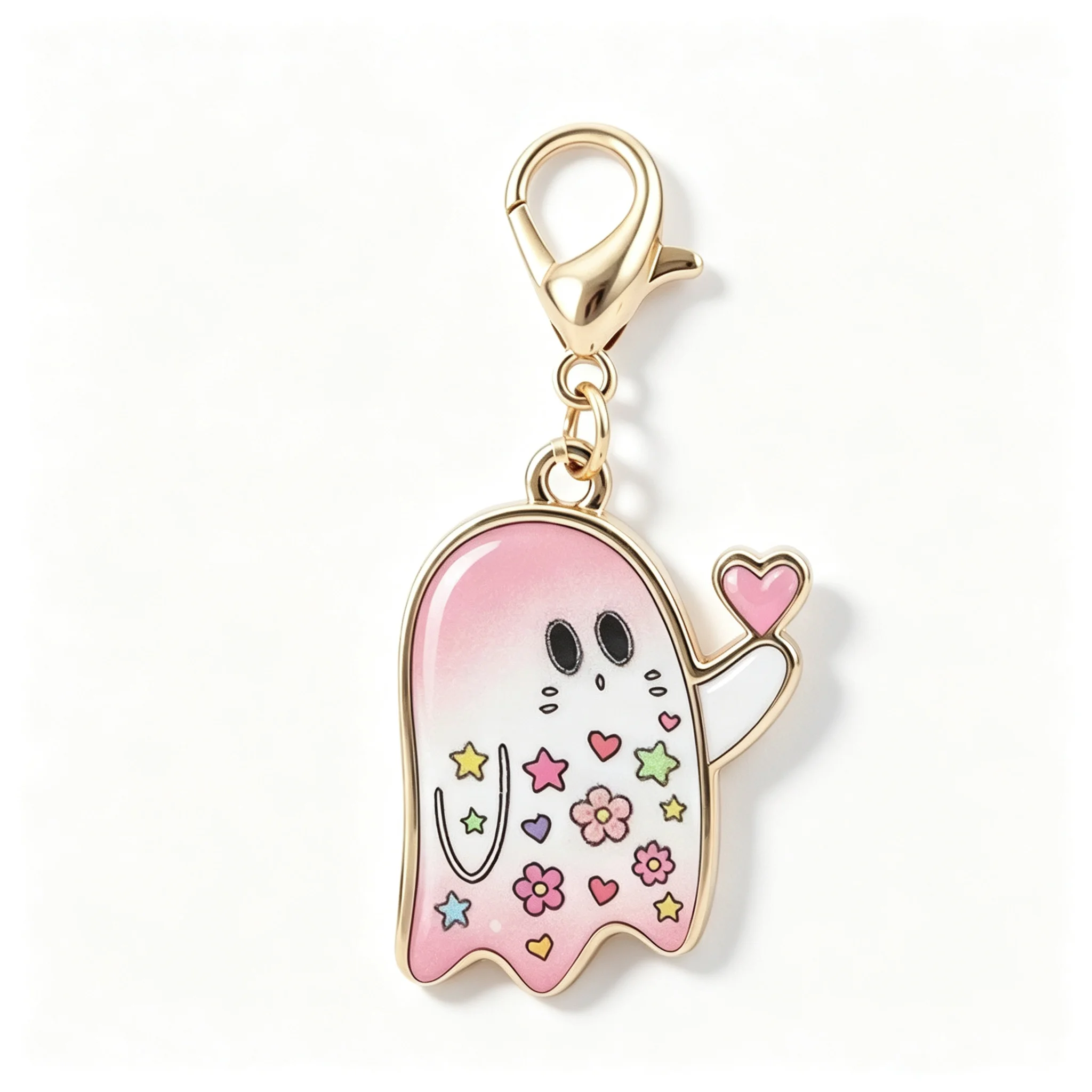 10 Stück niedliche Geister-Emaille-Schlüsselanhänger, Halloween-Charm, Karabinerverschluss, Taschenanhänger, Cartoon-Geist-Schlüsselring, Rucksack-Dekoration, Geschenk – Detail 3