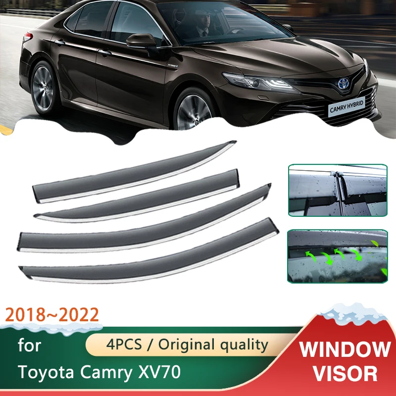 Car Side Windows Visors for Toyota Camry XV70 Sedan Daihatsu Altis TRD Hybrid 2018~2022 Accessories Awnings Sun Guard Deflector